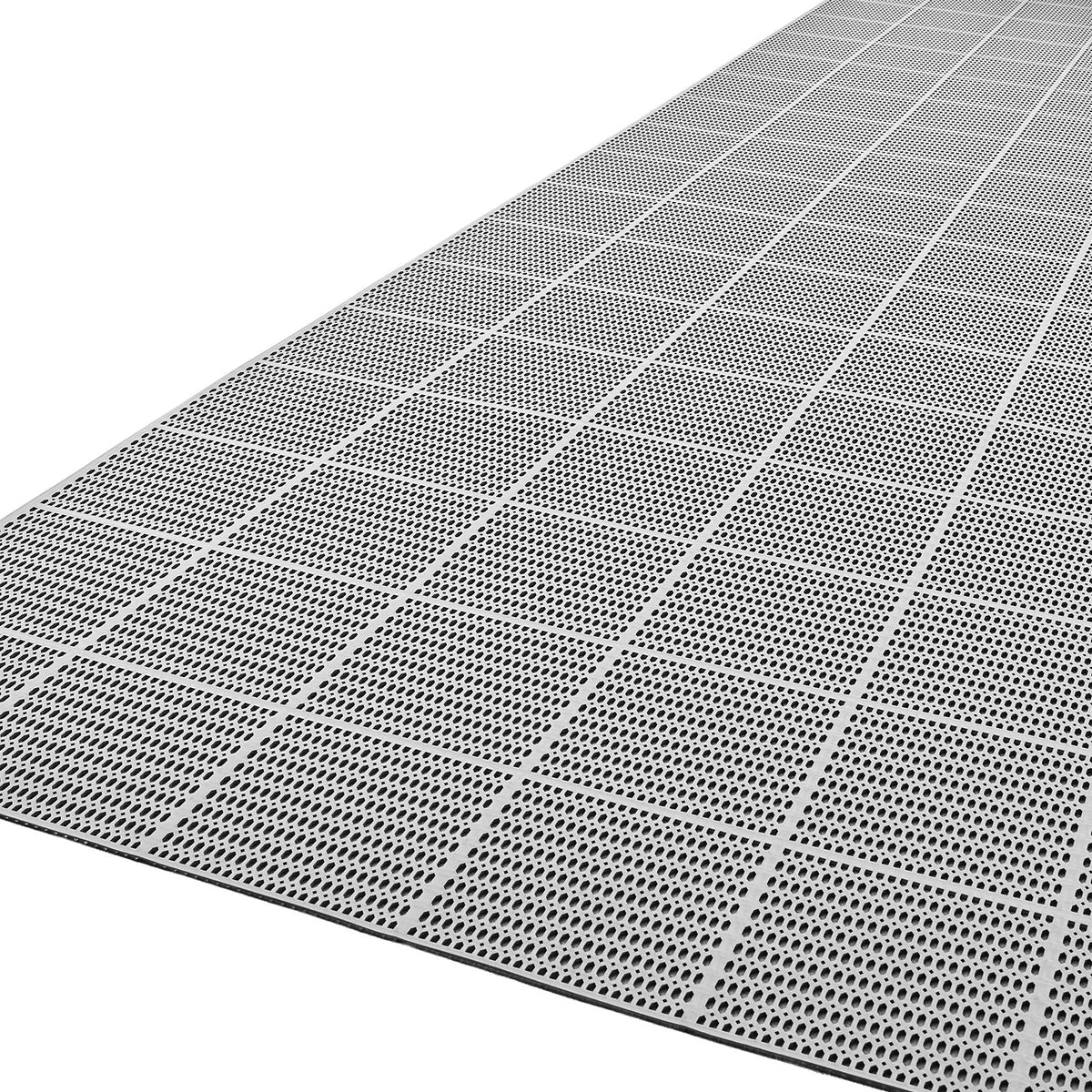Drainage Mat, 3 x 50 ft, PVC Non Slip Commercial Floor Mat, Wet Area Water Drain Splash Matting Hollow Doormat Roll, for Outdoor Indoor Restaurant Swimming Pool Patio Bathroom Washroom, Gray