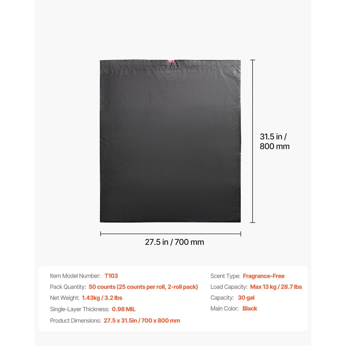 Drawstring Trash Bags, 30 Gallon 50 Count Tall Kitchen Trash Bags, Extra Thick Tough and Durable Garbage Bag, Recyclable Bin Bag with Drawstrings, for Home Kitchen, Office, RV & Camping (Black)