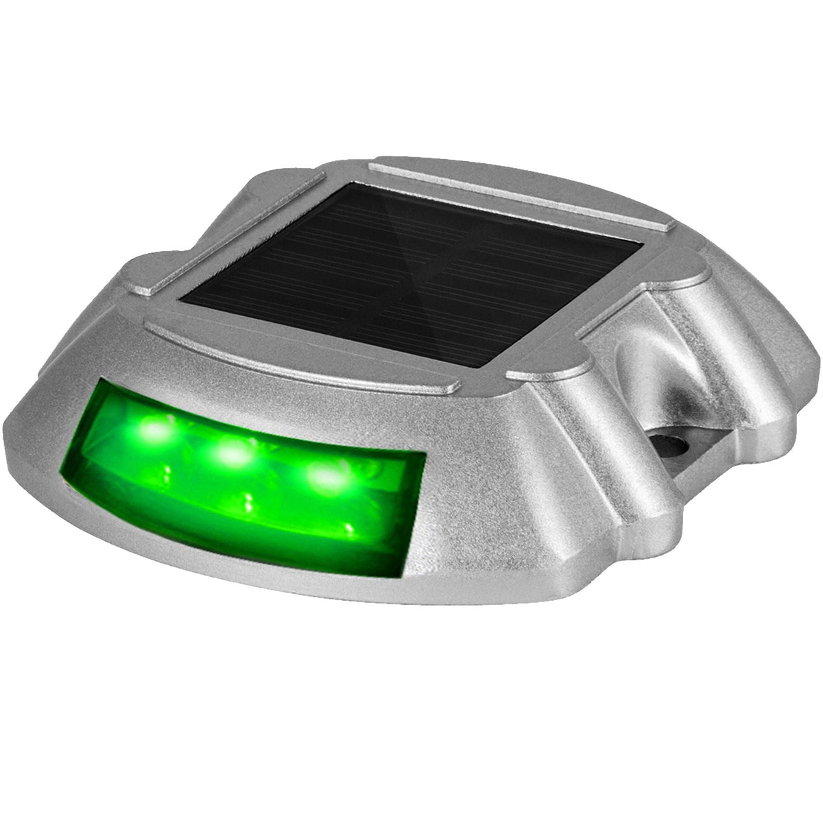 Driveway Lights, 8-Pack Solar Driveway Lights with Switch Button, Solar Deck Lights Waterproof, Wireless Dock Lights 6 LEDs for Path Warning Garden Walkway Sidewalk Steps, LED Bright Green