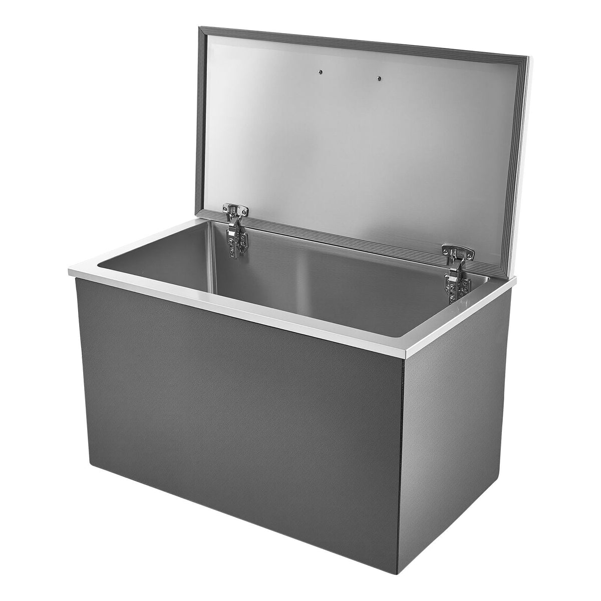 Drop in Ice Chest, 28"L x 16"W x 17"H Stainless Steel Drop in Cooler, 87.6 Quart Commercial Ice Bin with Flip Lid for Outdoor Kitchen Patio Bar, Drain-pipe Set Included, for Cold Wine Beer