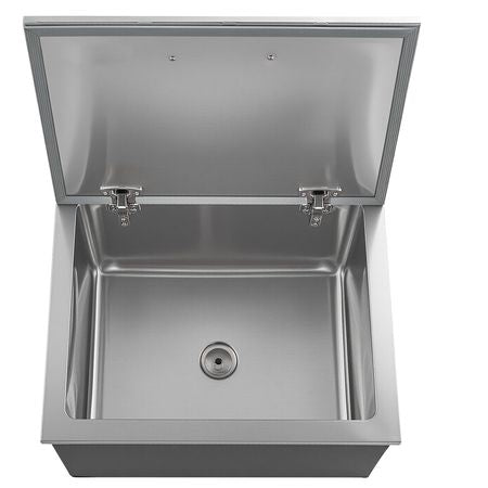 Drop in Ice Chest, 28"L x 20"W x 17"H Stainless Steel Drop in Cooler, 113.7 Quart Commercial Ice Bin with Flip Lid for Outdoor Kitchen Patio Bar, Drain-pipe Set Included, for Cold Wine Beer