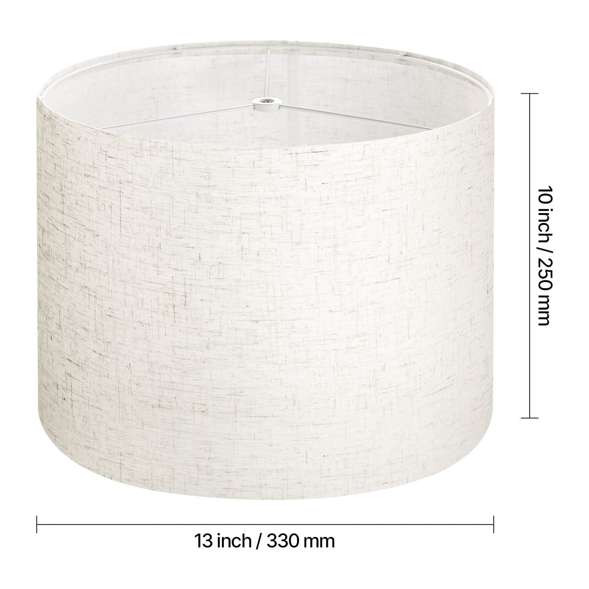 Drum Lamp Shade, 13 in Top x 13 in Bottom x 10 in High, Medium Drum Linen Lampshade, Replacement Lamp Shade for Table Lamps Floor Lamps Pendant Lights, Easy Assembly Required (Light Linen)