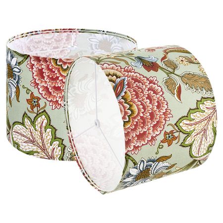 Drum Lamp Shade 2 Set, 13 in Top x 13 in Bottom x 10 in High, Medium Drum Linen Lampshade, Replacement Lamp Shade for Table Lamps Floor Lamps Pendant Lights, Easy Assembly Required (Dark Floral)