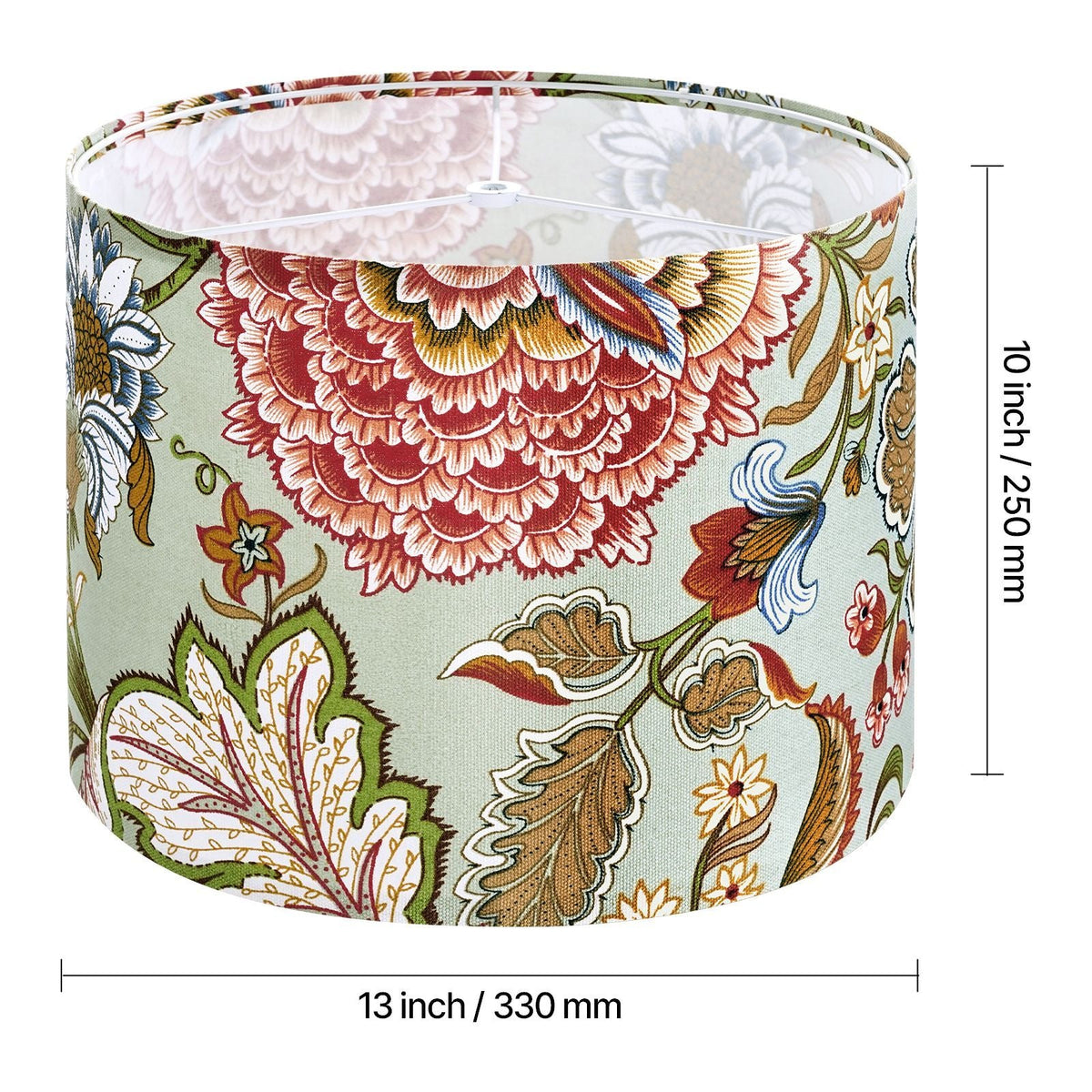 Drum Lamp Shade 2 Set, 13 in Top x 13 in Bottom x 10 in High, Medium Drum Linen Lampshade, Replacement Lamp Shade for Table Lamps Floor Lamps Pendant Lights, Easy Assembly Required (Dark Floral)