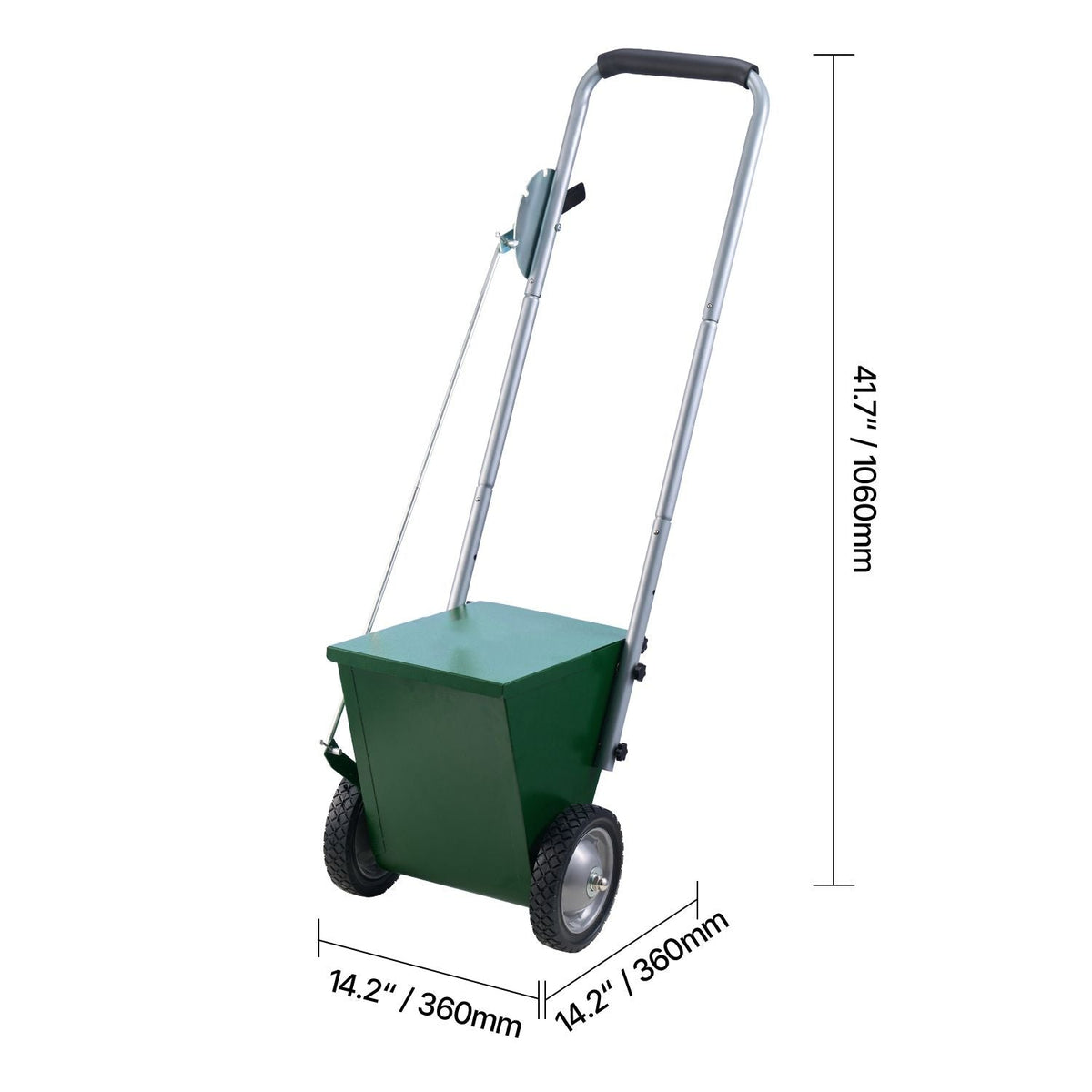 Dry Line Marker, 2-Wheel, 2 or 4 in Lines, Field Dry Line Chalker, Adjustable Line Marker, with Rubber Adjustment Handle, 25 lbs Large Powder Capacity, for Baseball and Softball Infield, Green