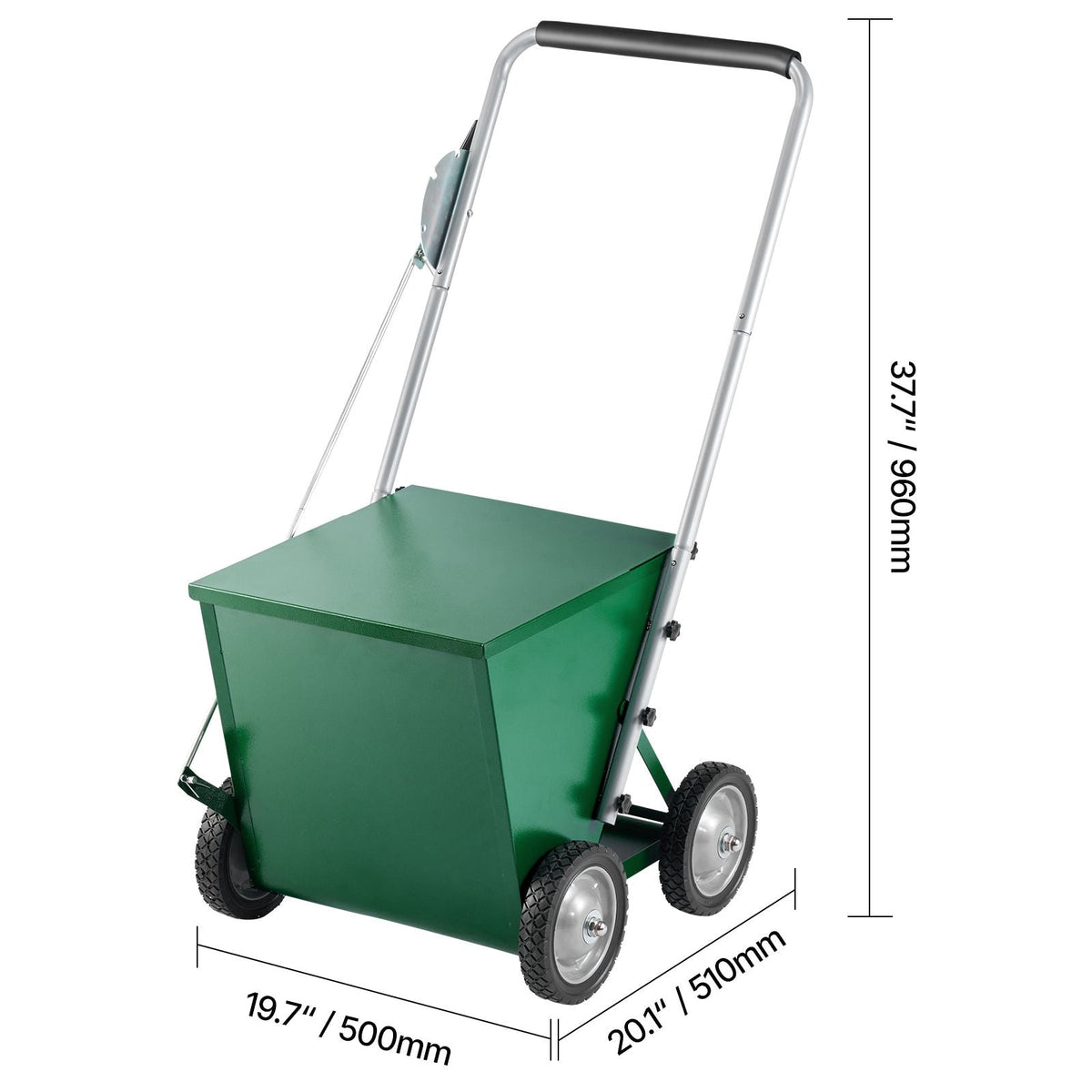 Dry Line Marker, 4-Wheel, 2 or 4 in Lines, Field Dry Line Chalker, Adjustable Line Marker, with Rubber Adjustment Handle, 65 lbs Large Powder Capacity, for Baseball and Softball Infield, Green