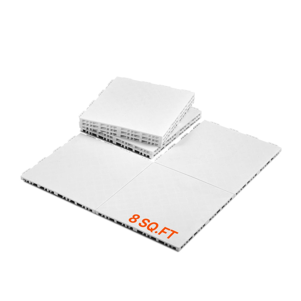 Dryland Tiles for Hockey Floor Mat, 12 x 12 in 8 Pcs Interlocking Versatile Training Surface, Dance Floor Tiles, Hockey Training Equipment Board for Shooting (Ash Gray, 8 sq. ft/Box)