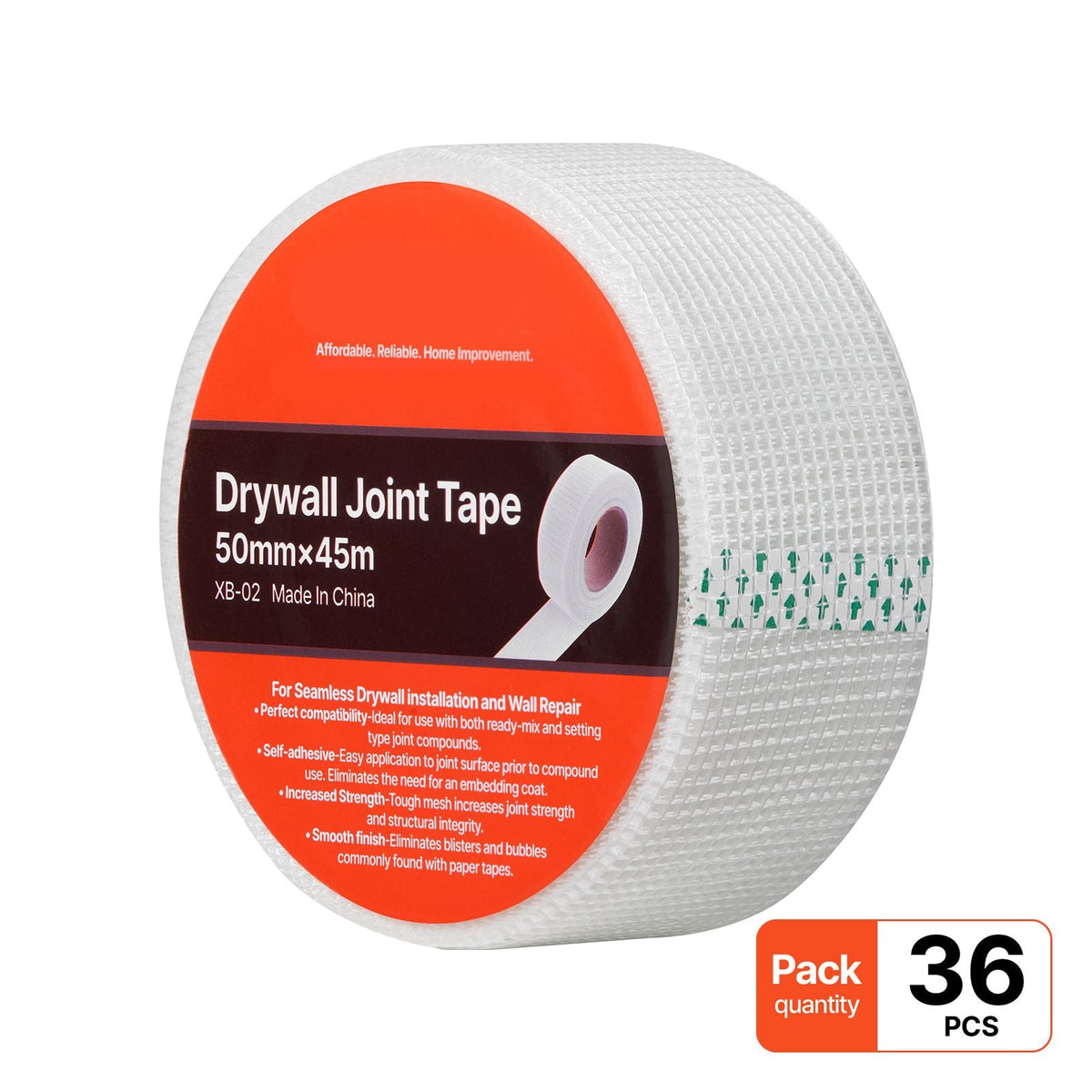 Drywall Mesh Tape, 1.97 inch W x 147.64 ft L Self-Adhesive Fiberglass Drywall Joint Tape, 36 Rolls Dry Wall Patch for Easy Sheetrock Ceiling Crack Repair, to Achieve Smooth Even Wall Surface