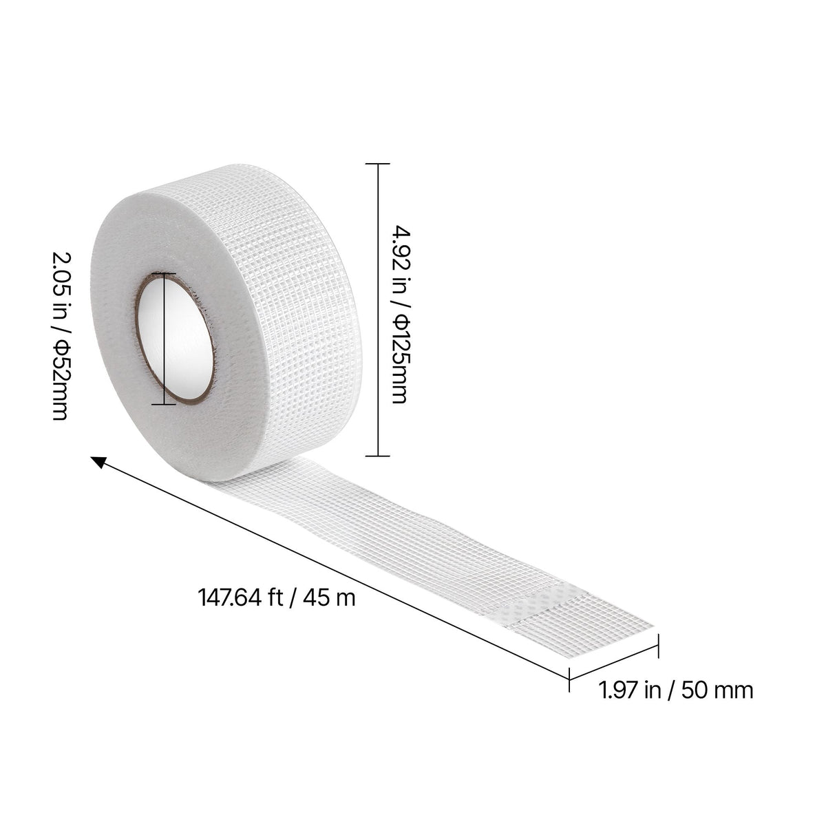 Drywall Mesh Tape, 1.97 inch W x 147.64 ft L Self-Adhesive Fiberglass Drywall Joint Tape, 36 Rolls Dry Wall Patch for Easy Sheetrock Ceiling Crack Repair, to Achieve Smooth Even Wall Surface