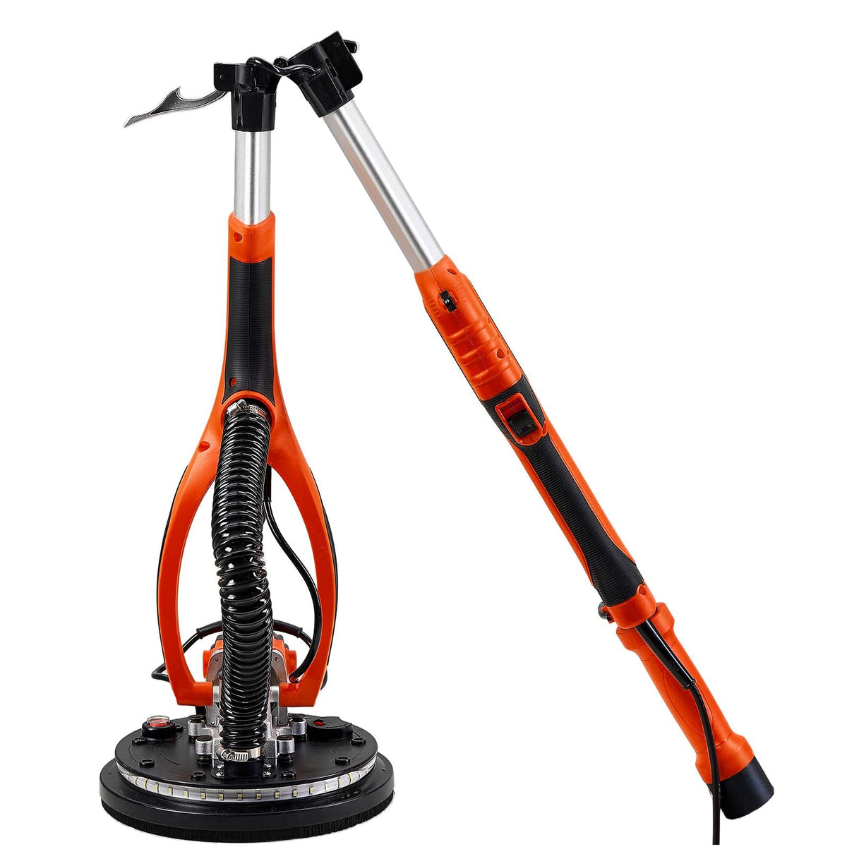Drywall Sander, 850W Electric Drywall Sander, Popcorn Ceiling Removal Tool with 5 Variable Speed 800-1700 RPM, Double-Deck LED Light, Foldable & Extendable Handle, 15 Sanding Discs, Dust Hose