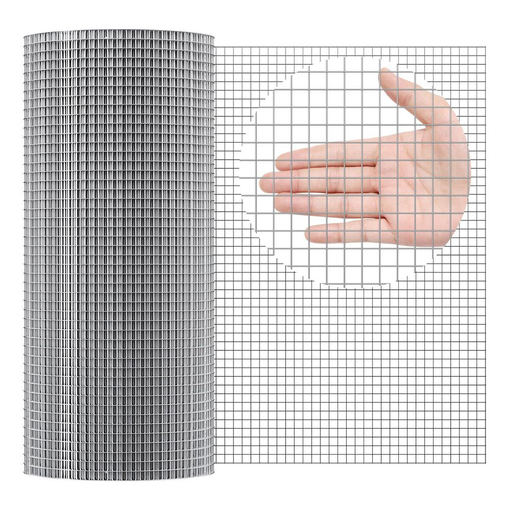 Hardware Cloth, 1/2 inch 24in x 100 ft 19 Gauge, Hot Dipped Galvanized Wire Mesh Roll, Chicken Wire Fencing, Wire Mesh for Rabbit Cages, Garden, Small Rodents