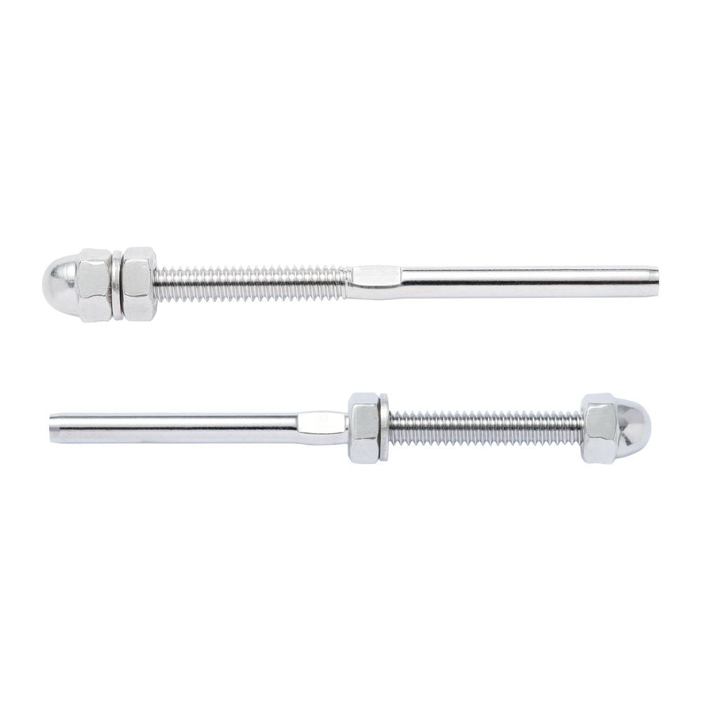 61 Pack Cable Railing Swage Threaded Stud Tension End Fitting Terminal for 1/8" Deck Cable Railing, T316 Stainless Steel, Cable Railing Tensioner 1/8" for Wood/Metal Post, Silver