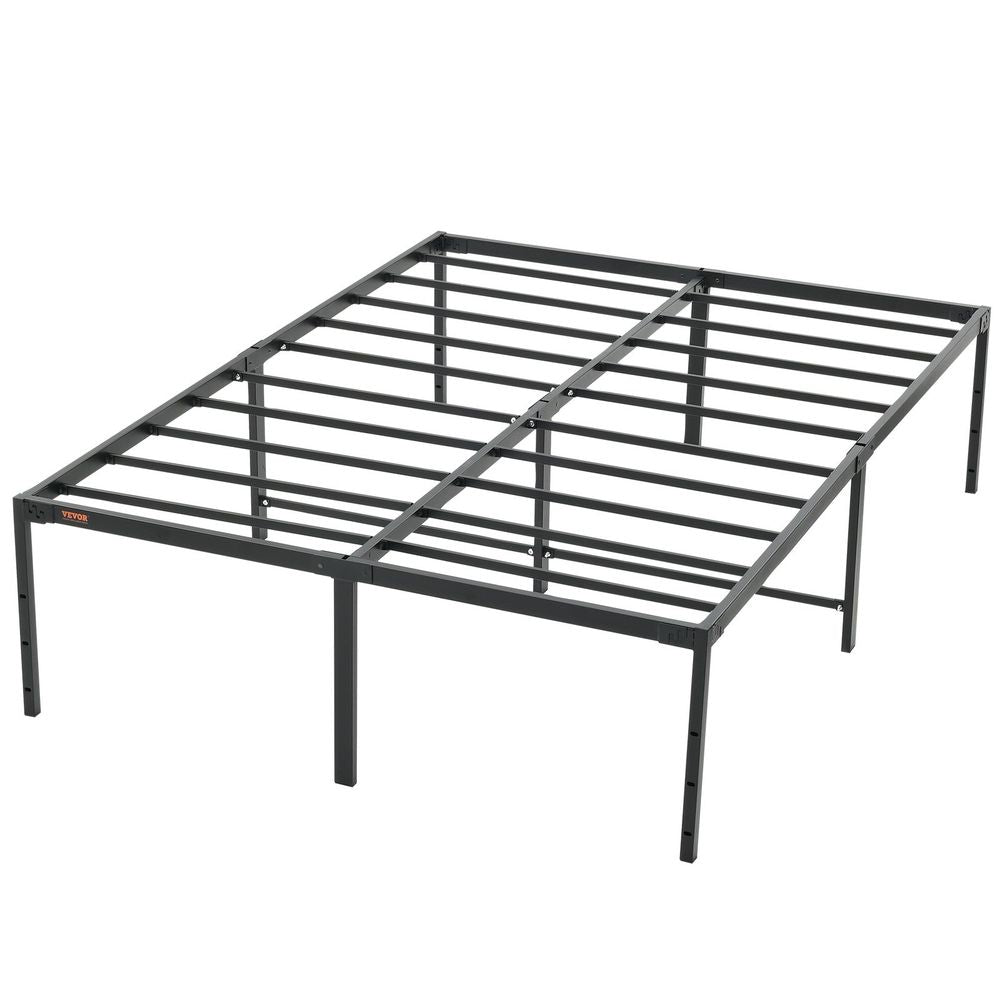 18 Inch Full Metal Bed Frame Platform, No Box Spring Needed, 1500 lbs Loading Capacity Embedded Heavy Duty Mattress Foundation with Steel Slat Support, Easy Assembly, Noise Free