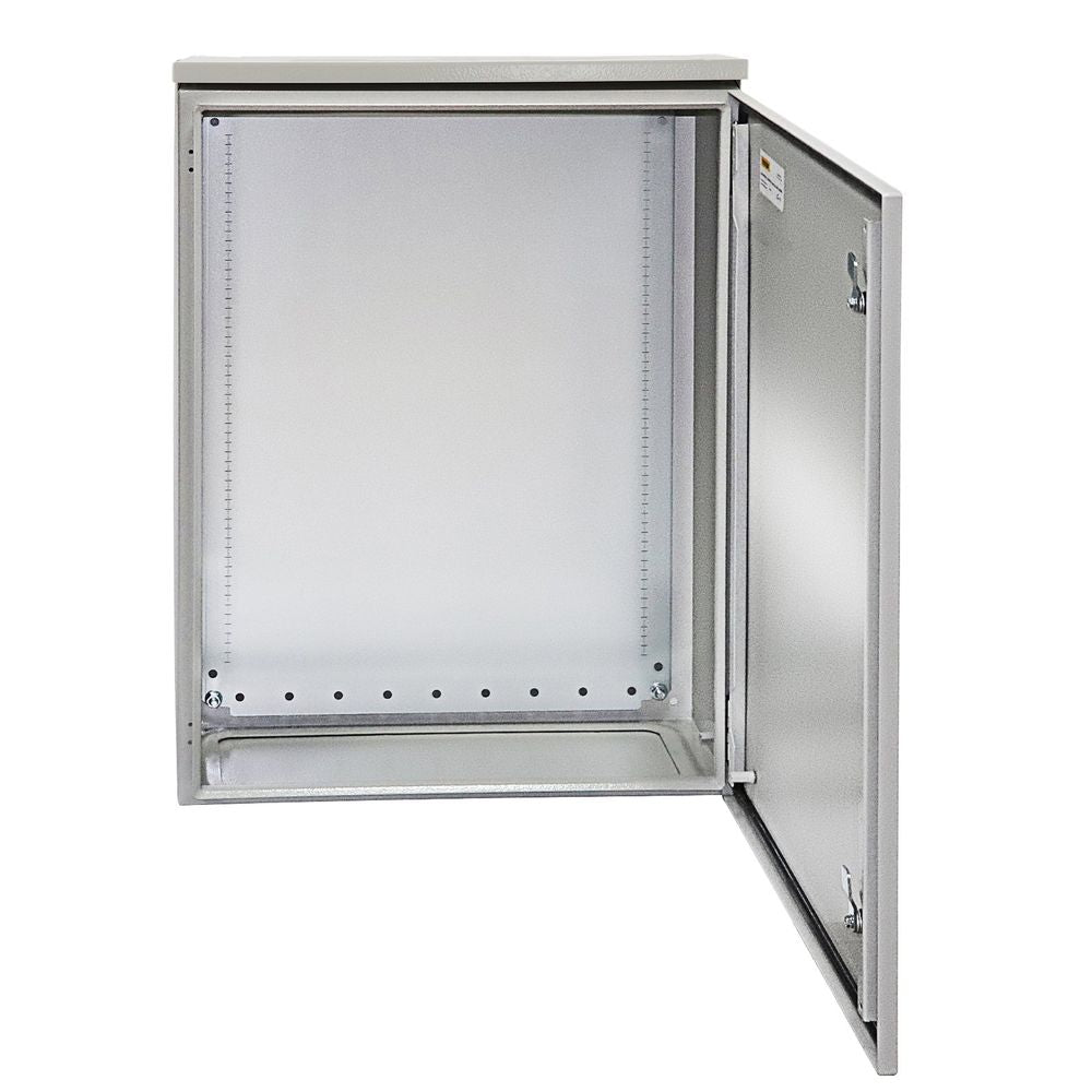Electrical Enclosure, 28x20x8in, Tested to UL Standards NEMA 4 Outdoor Enclosure, IP65 Waterproof & Dustproof Cold-Rolled Carbon Steel Hinged Junction Box for Outdoor Indoor Use, with Rain Hood
