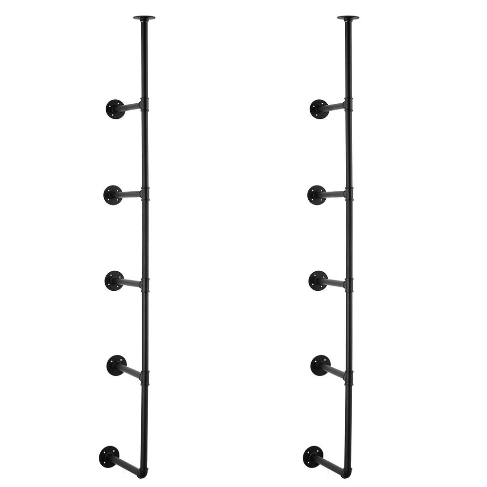 Industrial Pipe Shelf 5 Tier 2PCS 9.84in W Wall-Mount Planks NOT Included