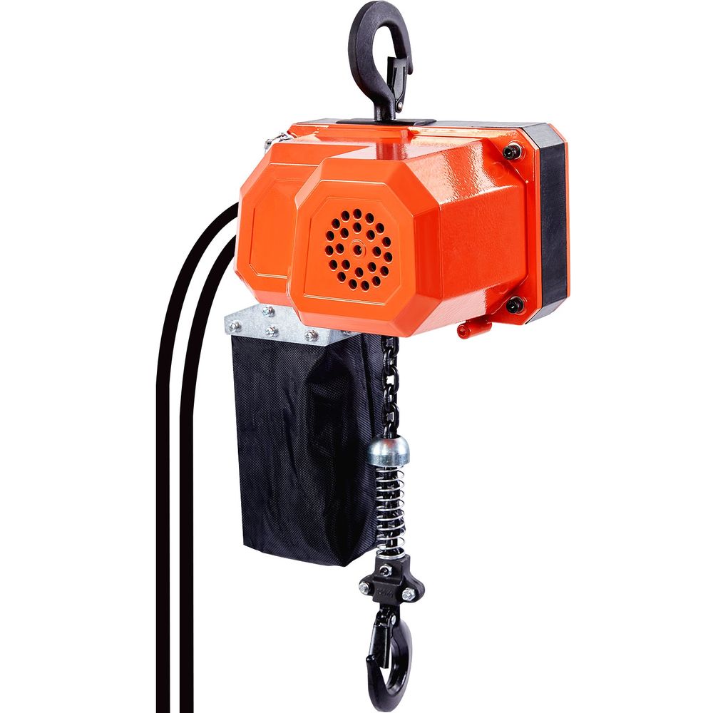 Electric Chain Hoist, 330 lbs Load Capacity, 10 ft Lifting Height, 10 ft/min Speed, 120V, Single Phase Overhead Crane with G80 Chain, 10 ft Wired Remote Control for Garage, Shop, Hotel, and Home