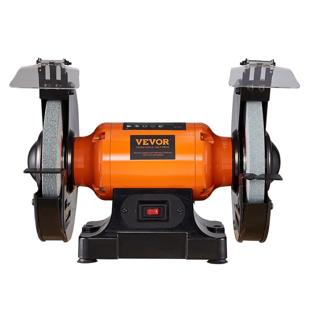 Bench Grinder, 8 inch Single Speed Bench Grinder with 3A Brushless Motor 3580 RPM Table Grinder with 36/80-Grit Grinding Wheels for Grinding, Sharpening Application