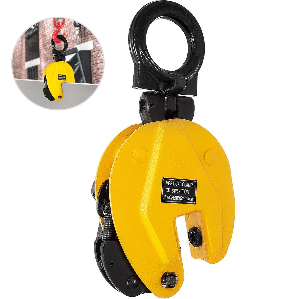 1T Plate Clamp 2200Lbs Plate Lifting Clamp Jaw Opening 0.6 inch Vertical Plate Clamp for Lifting and Transporting