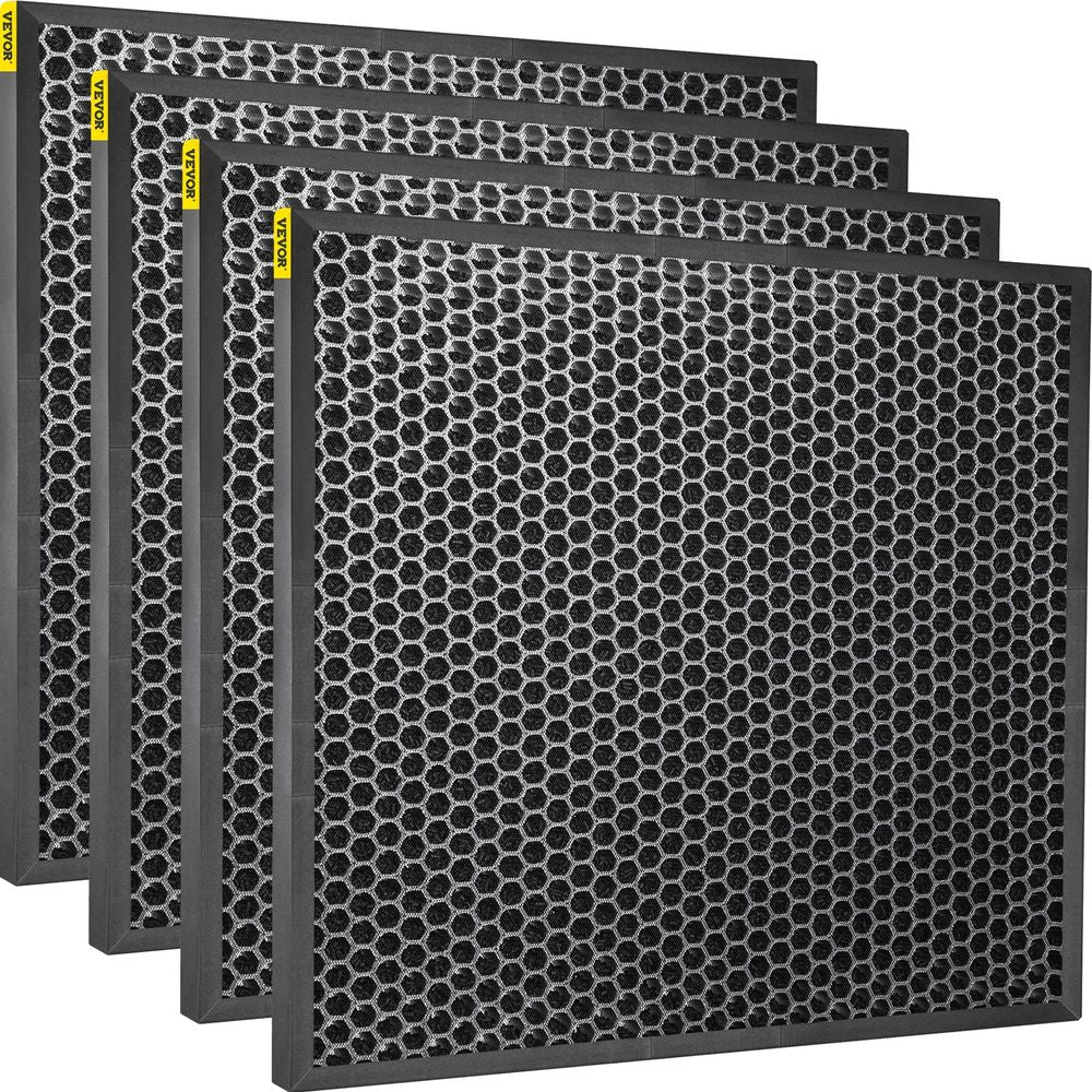 HEPA Replacement Filter, 4pcs Active Carbon Air Filter, 16''x16'' Filter, High-Efficient Air Filter Replacement Set with Metal Mesh Cover