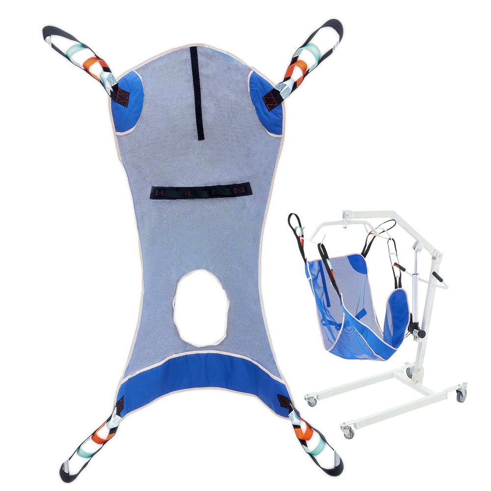Full Body Patient Lift Sling with Commode Opening Medical Aid Sling M-Size