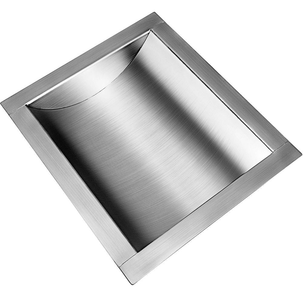 304 Stainless Steel Drop-in Deal Tray 12\" Deep x 10\" Wide x 1.6\" High Brushed Finish for Cash Register Window
