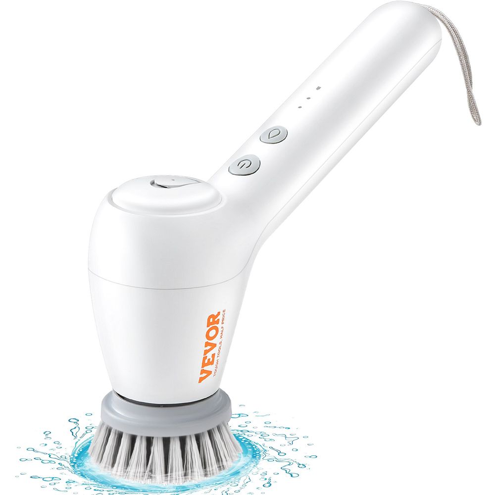 Electric Spin Scrubber, Cordless Electric Cleaning Brush with Auto Detergent Dispenser & 2 Adjustable Speeds, Portable Power Shower Scrubber with 5 Replaceable Brush Heads for Bathroom, Tub
