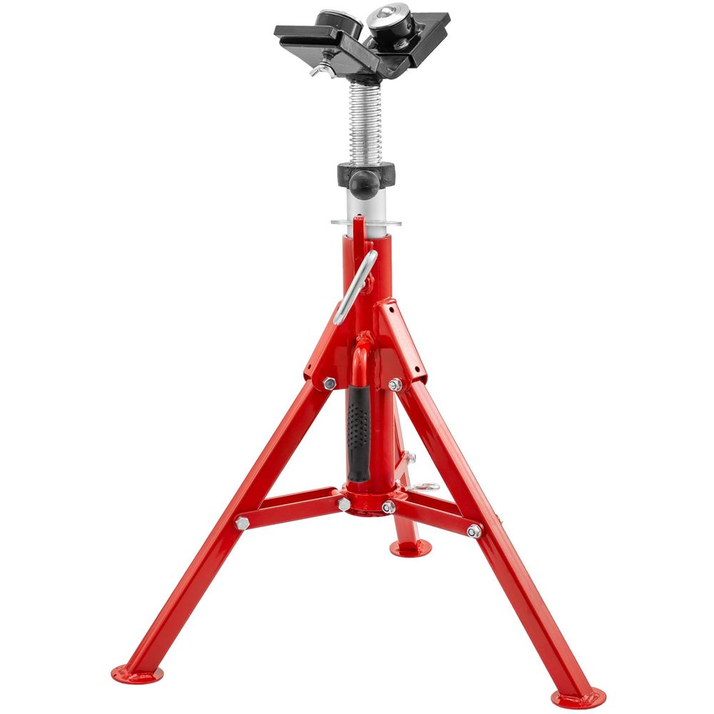 Pipe Jack Stand with 2-Ball Transfer V-Head and Folding Legs 1500LB Welding Pipe Stand Adjustable Height 20-37IN 1107C-type Pipe Jacks for Welding
