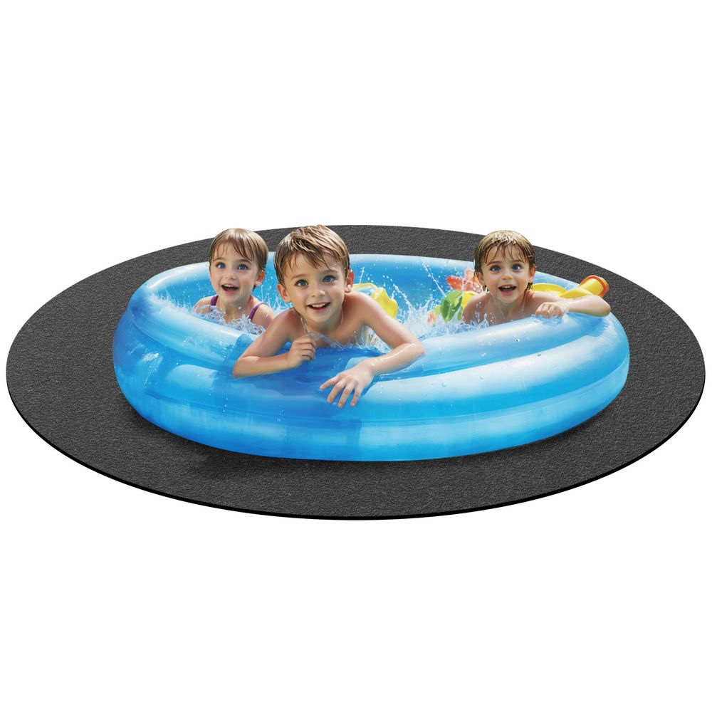 80 Inch Diameter Round Hot Tub Mat, Extra Large Inflatable Hot Tub Pad, Waterproof Slip-Proof Backing, Absorbent Spa Pool Ground Base Flooring Protector Mat Reusable Outdoor & Indoor