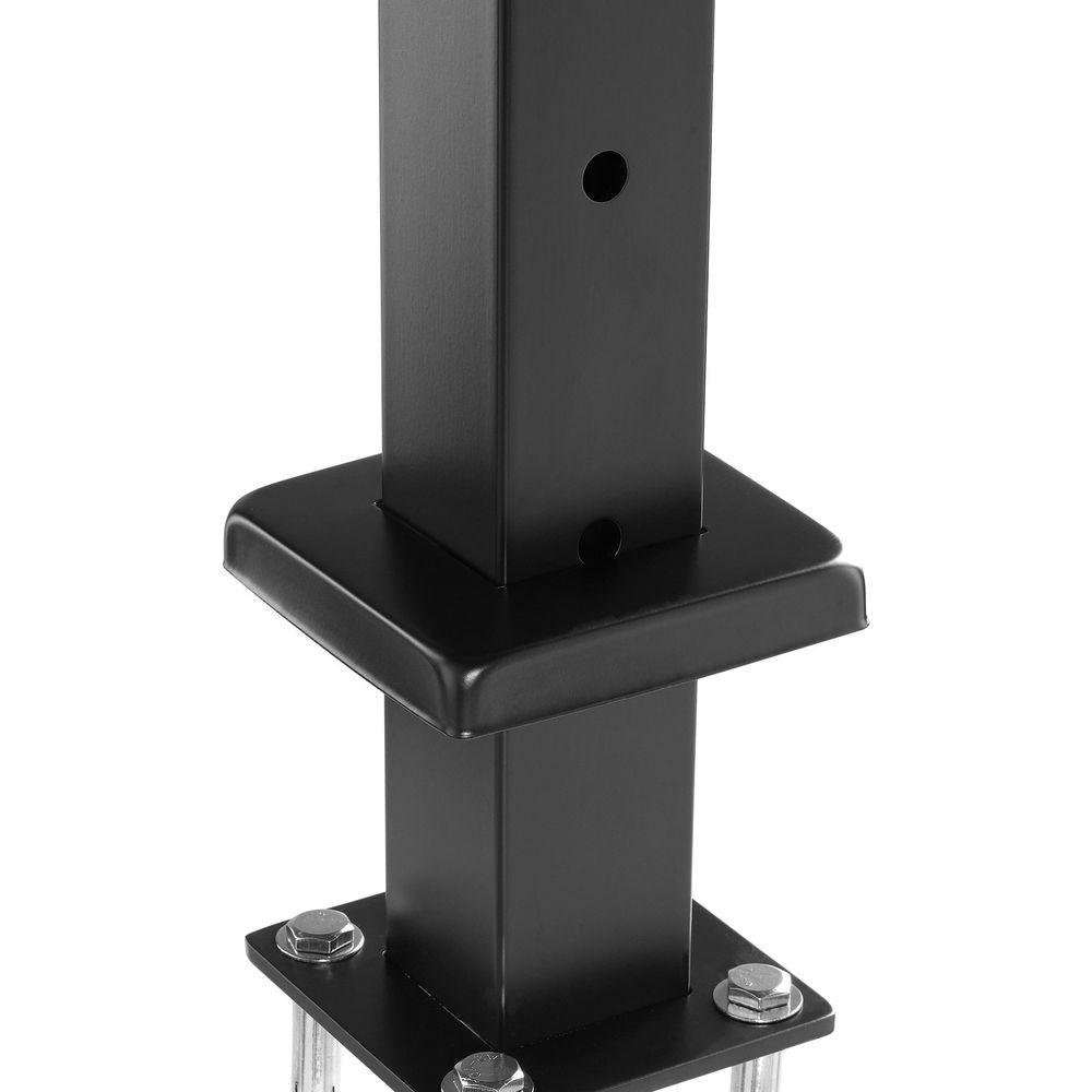 4-Pack Cable Railing Post, 36" x 2" x 2" Steel Horizontal Hole Deck Railing Post, 10 Pre-Drilled Holes, SUS304 Stainless Steel Cable Rail Post with Horizontal and Curved Bracket, Black