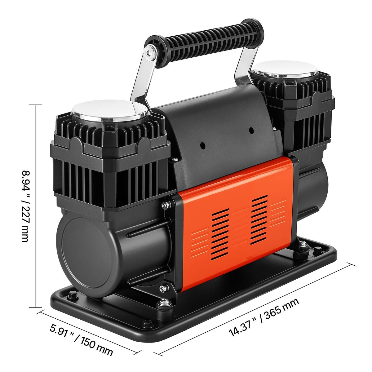 Dual-Cylinder Heavy Duty Air Compressor, 10.6CFM Portable Tire Inflator, 12V 150PSI Offroad Air Pump with Digital Pressure Gauge & Adapters for Truck Car SUV 4 x 4 Vehicle RV