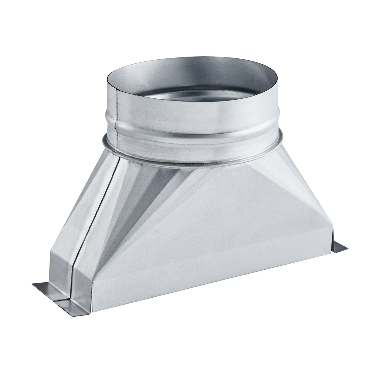 Duct Boot, 3-1/4 x 10 x 6 inch Duct End Boot, Galvanized to Round Transition Galvanized Floor Register Tool for Center Ventilation & HVAC System, Easy Installation,Silver (6 in Round Pipe)