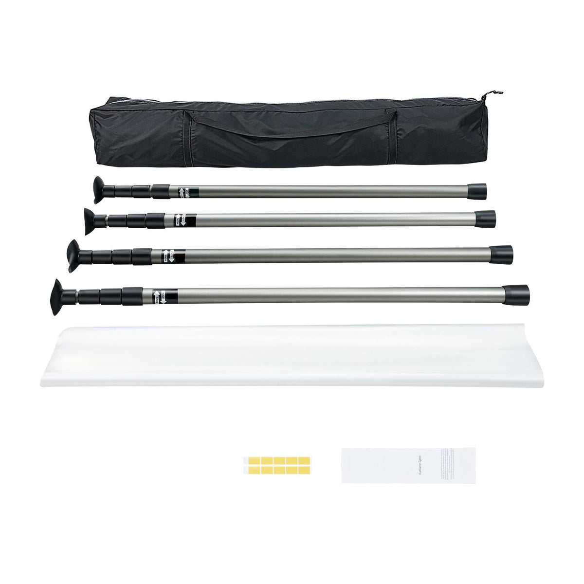 Dust Barrier Poles, Carry Bag, 10 Ft Poles with 4 Telescoping Poles, and 32.8x13.12 Ft Plastic Film, for Interior Decoration and Painting Projects