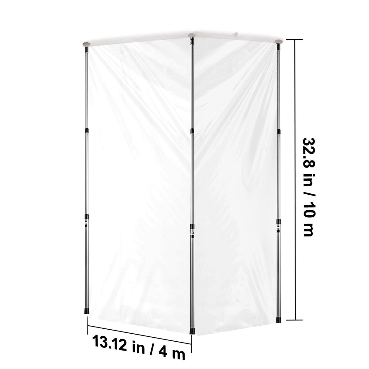 Dust Barrier Poles, Carry Bag, 10 Ft Poles with 4 Telescoping Poles, and 32.8x13.12 Ft Plastic Film, for Interior Decoration and Painting Projects