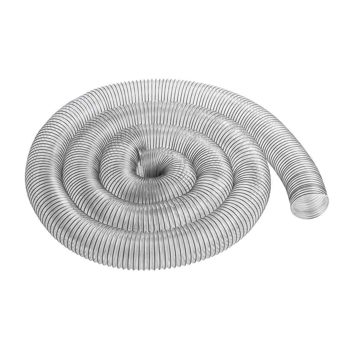 Dust Collection Hose, 4'' x 20', Thickened PVC Material Puncture-Resistant Flexible Clear Hose with Carbon Steel Wire Coil 4 x 304 Stainless Clamps, for Table Saw, Band Saw, Planer, Jointer