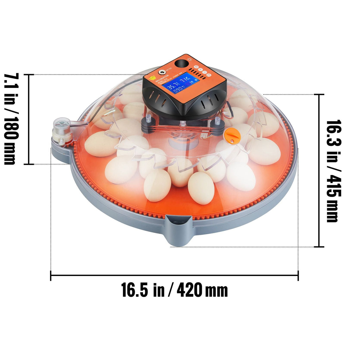 Egg Incubator, Incubators for Hatching Eggs, Automatic Egg Turner with Temperature and Humidity Control, 24 Eggs Poultry Hatcher with ABS Transparent Shell for Chicken, Duck, Quail