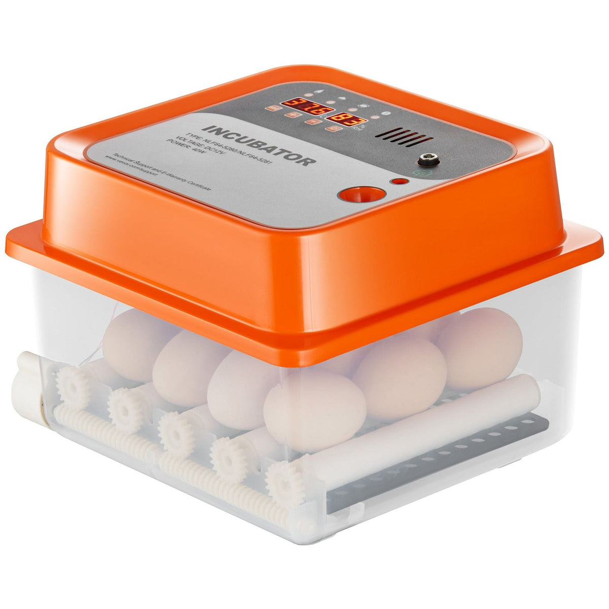 Egg Incubator, Incubators for Hatching Eggs, Automatic Egg Turner with with Temperature and Humidity Control, 12 Eggs Poultry Hatcher with ABS Transparent Shell for Chicken, Duck, Quail