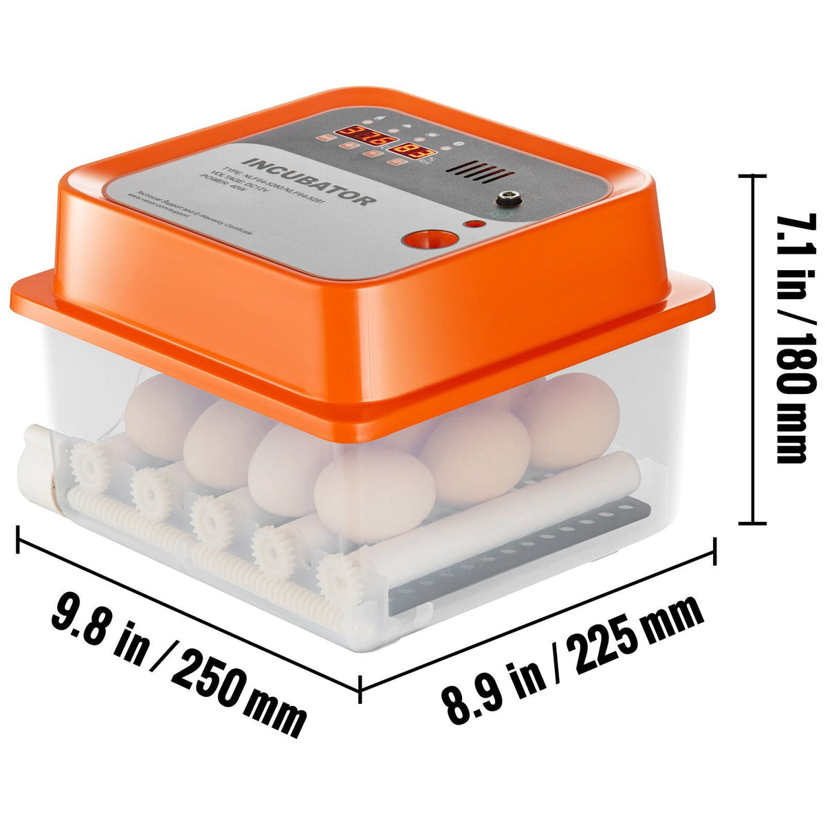 Egg Incubator, Incubators for Hatching Eggs, Automatic Egg Turner with with Temperature and Humidity Control, 12 Eggs Poultry Hatcher with ABS Transparent Shell for Chicken, Duck, Quail