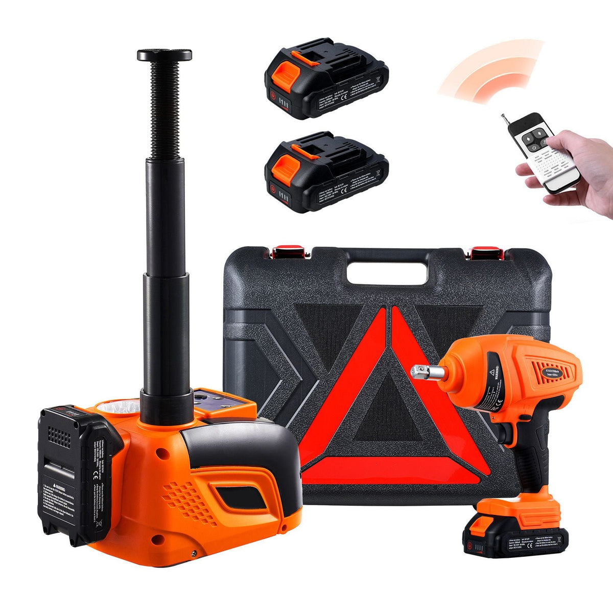 Electric Car Jack, 5 Tons /11000 lbs, Electric Scissor Jack with Built-In Inflator, 12V Tire Change Replacement with Electric Impact Wrench & LED Light, Portable Jack kit for Sedan, SUV, Truck