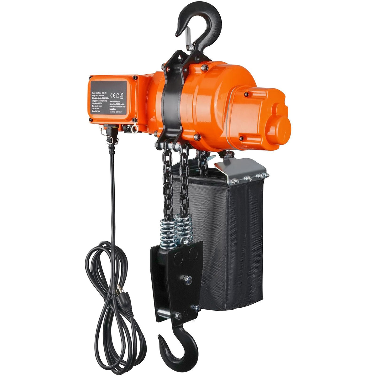 Electric Chain Hoist, 2200 lbs Load Capacity, 10 ft Lifting Height, 6.9 ft/min Speed, 120V, Single Phase Overhead Crane with Chain, 10 ft Wired Remote Control for Garage, Shop, Hotel, and Home