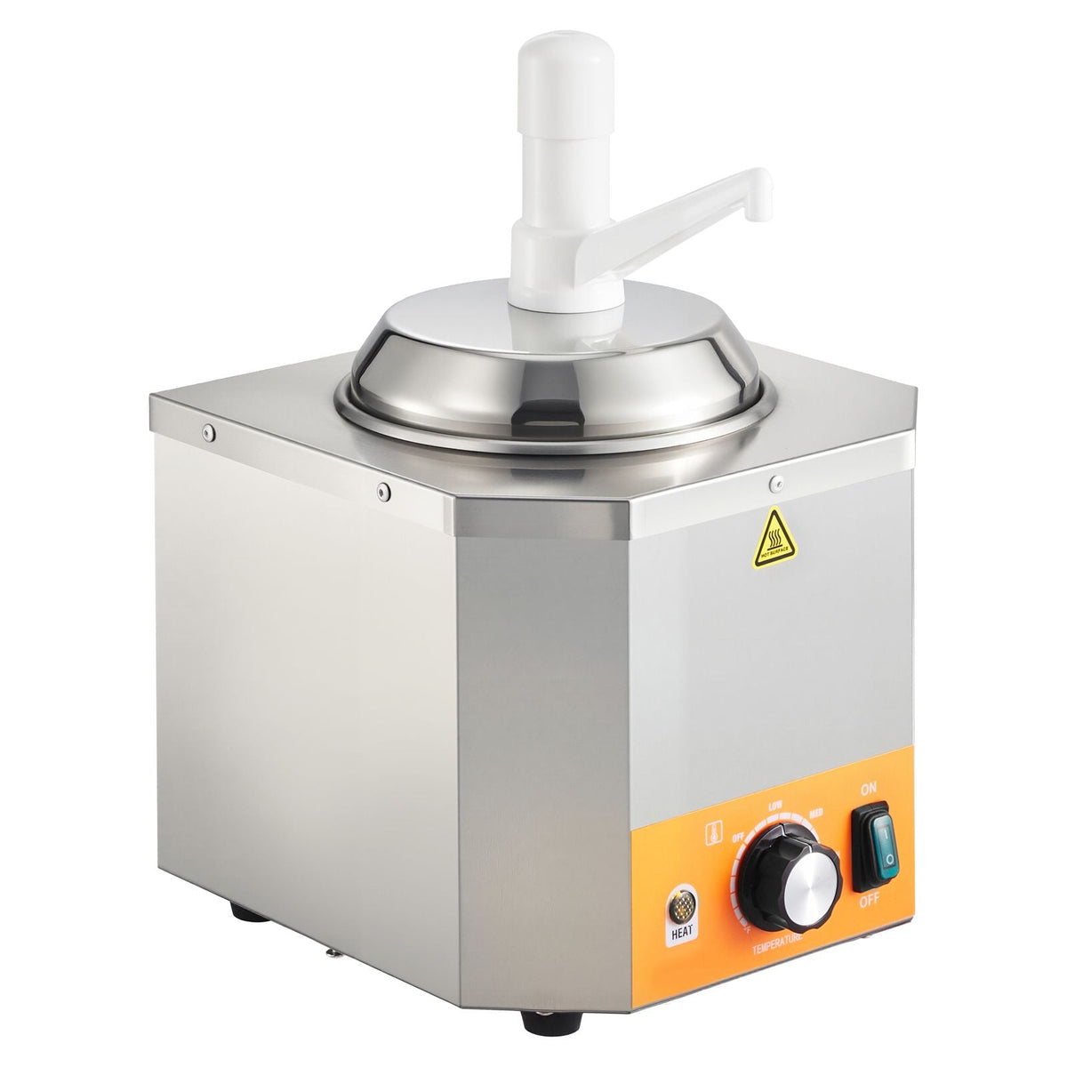 Electric Cheese Dispenser with Pump, 2.4L Commercial Hot Fudge Warmer, Plastic Pump Dispenser, 86-230 Fahrenheit Temp Adjustable Nacho Cheese Sauce Warmer, for Hot Fudge Cheese Caramel