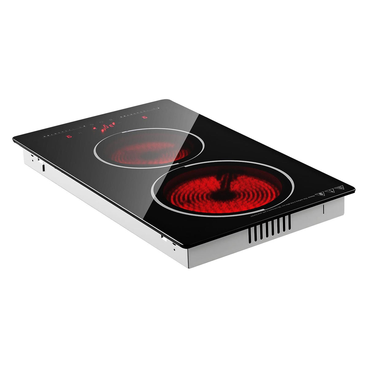 Electric Cooktop 12inch 2 Burners Portable Stove Top 1800W 120V, Ceramic Countertop/Built-in Radiant Electric Stove, with 9 Power Levels, Timer, Child Lock, Over-Heat Guard, Touch Control