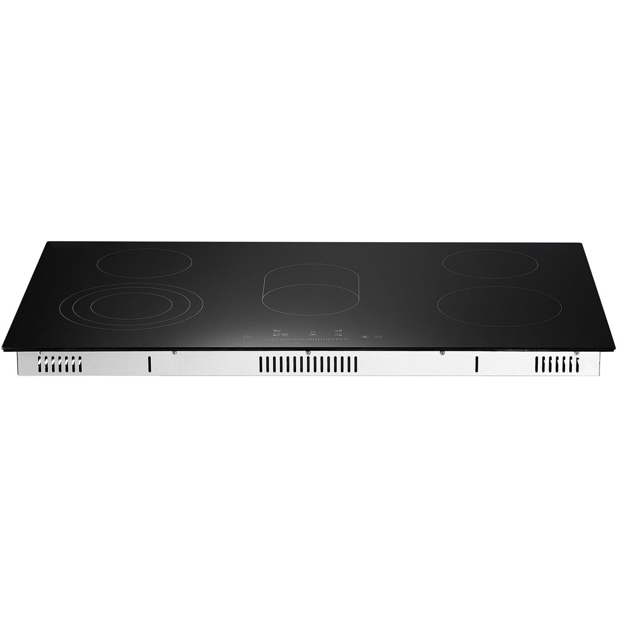 Electric Cooktop, 36 inch 5 Burners Built-in Electric Stove Top, 8600W Ceramic Top Radiant Cooktop with Glass Panel, Touch Control, Timer, Child Lock, 9 Heat Level, 220-240V, Hard Wire (No Plug)