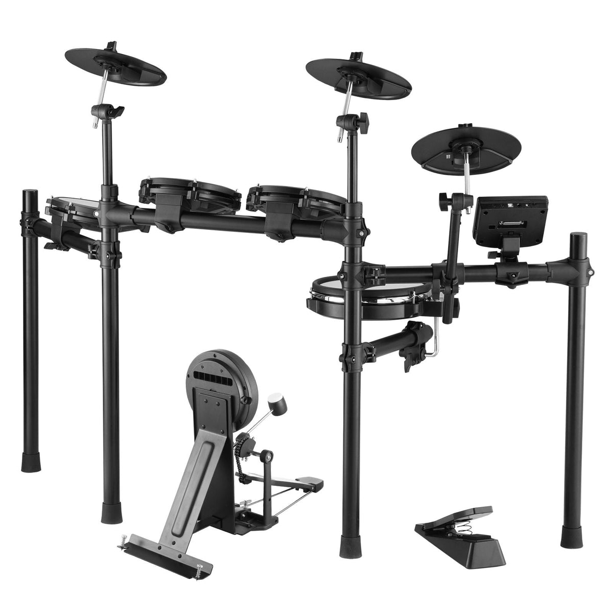 Electric Drum Set, 32 Drum Kits & 480 Sounds Electronic Drum Kit, USB MIDI Supported 10 in Quiet Mesh Snare Electric Drum Set with 10 in Cymbals Drum Sticks & Pedals, for Beginners & Adults