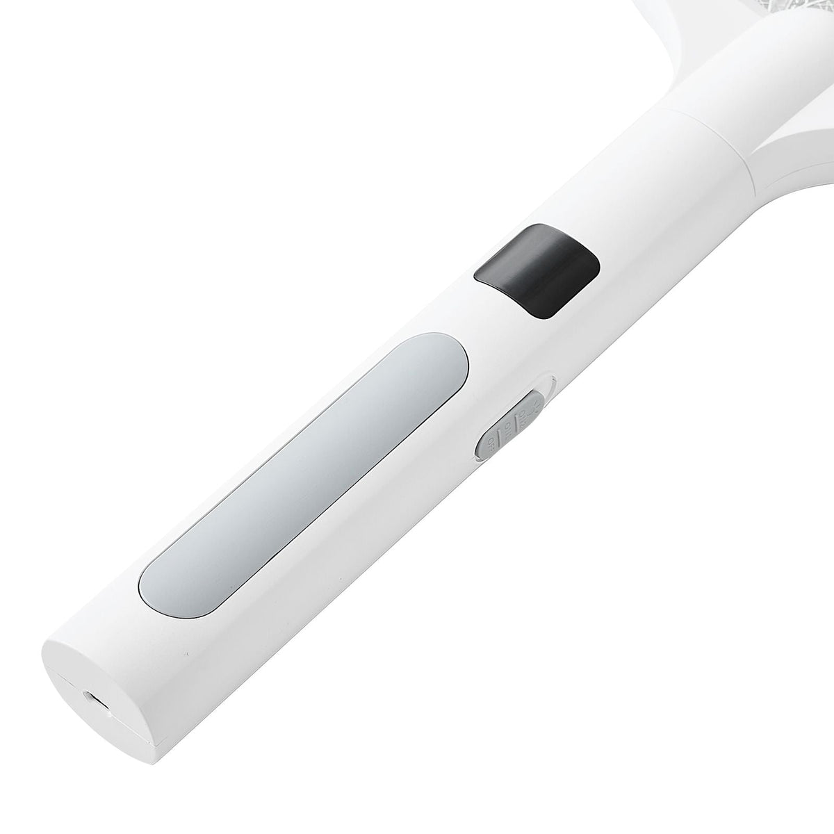 Electric Fly Swatter, Zapper Racket with 3 Layers Mesh & Digital Screen Display, Dual Modes Fly Killer with 1500mAh Battery Rechargeable for Home, Bedroom, Kitchen and Patio, White