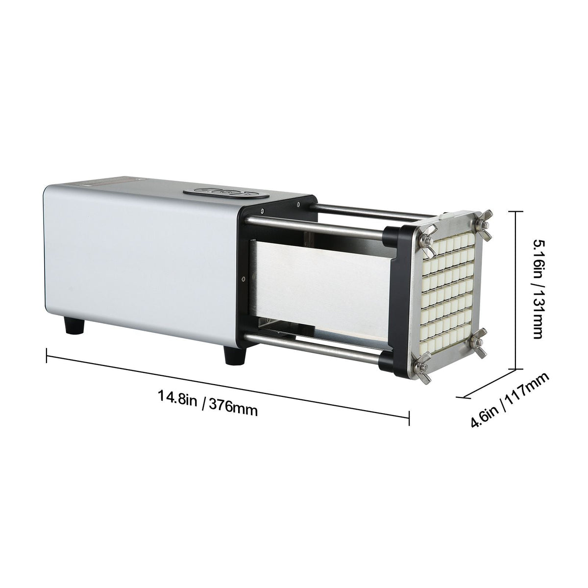 Electric French Fry Cutter, Potato Slicer with 1/2-Inch and 3/8-Inch Stainless Steel Blades, Potato Cutter Chopper w/ Anti-slip Feet, Great for Potato, French Fries, Cucumber, Vegetables, Carrot