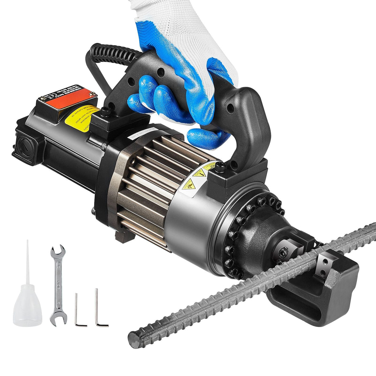 Electric Hydraulic Rebar Cutter, 1000W Portable Rebar Cutter, Cutting up to 5/8 Inch (4-16mm) #5 Rebar within 2 Seconds, High Power Steel Rebar Cutter with Oil Can Rich Accessories,Black RC-16