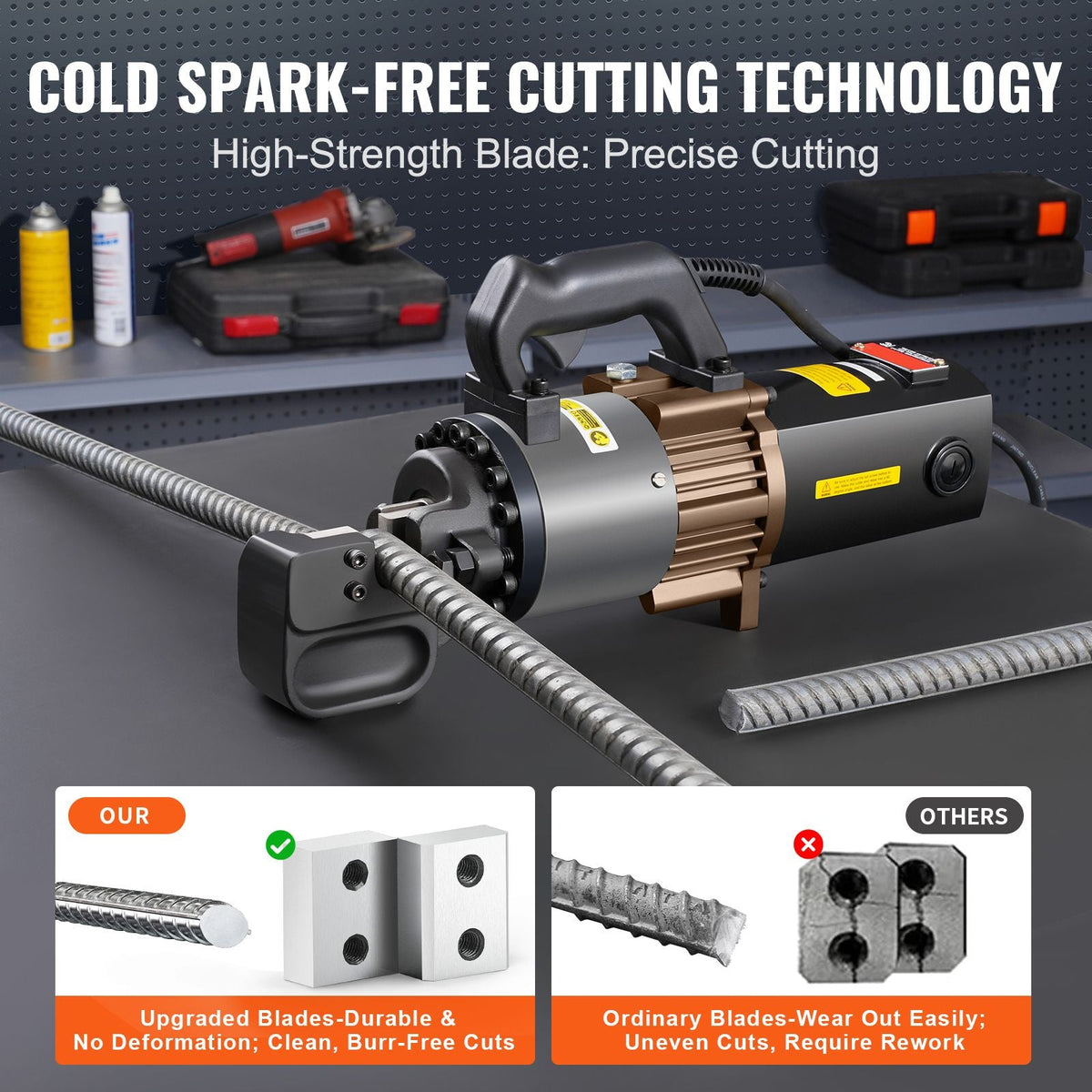 Electric Hydraulic Rebar Cutter, 2000W Portable Rebar Cutter, Cutting up to 1 Inch #8 4-25mm Rebar within 3.5 Seconds, High Power Steel Rebar Cutter with Oil Can Rich Accessories,Black RC-25