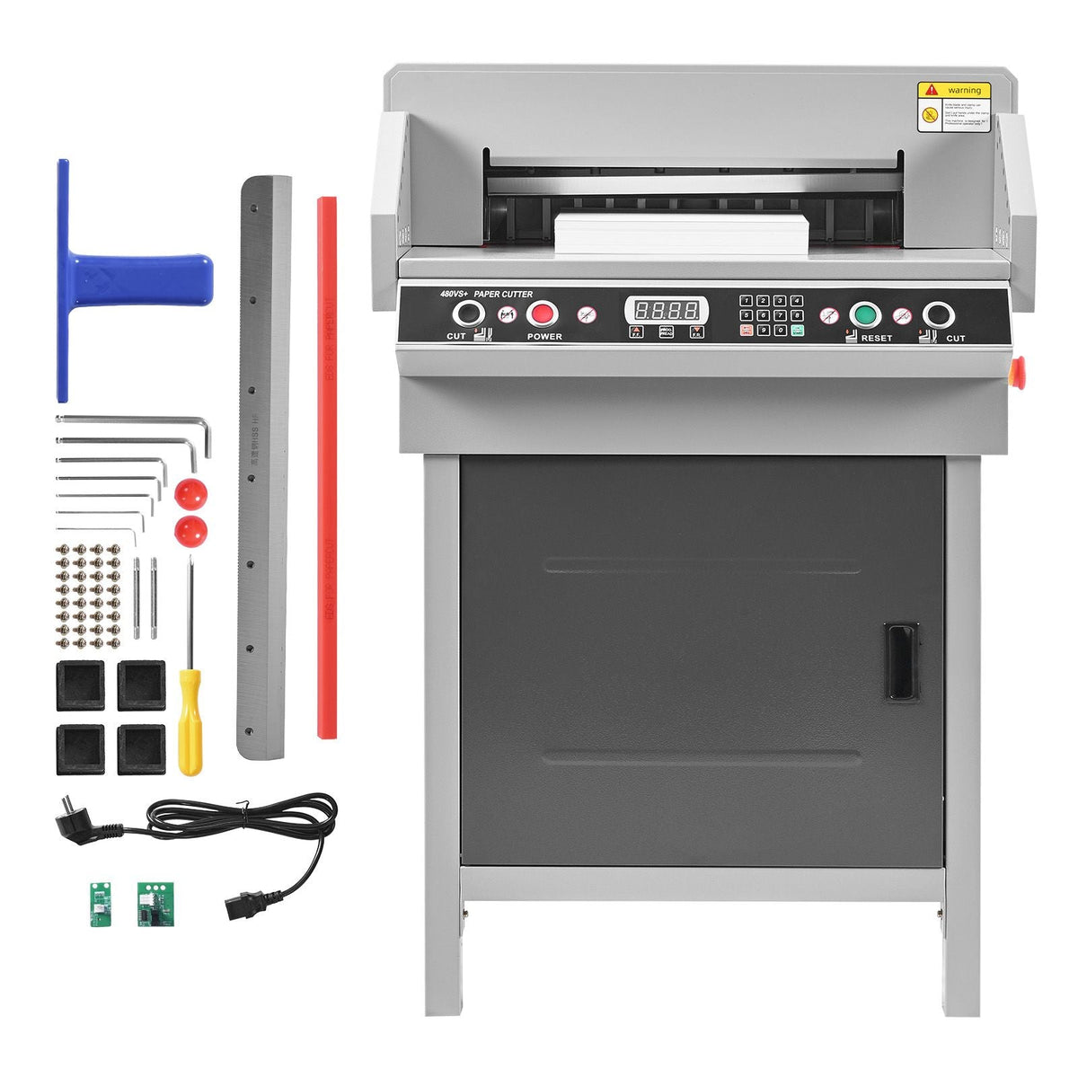 Electric Paper Cutter, Heavy Duty Metal Paper Cutter Machine, 18.9 inch Cutting Width, 1.97 inch Cutting Thickness, Electric Hydraulic Guillotine Trimmer with Infrared Function & Spare Blade