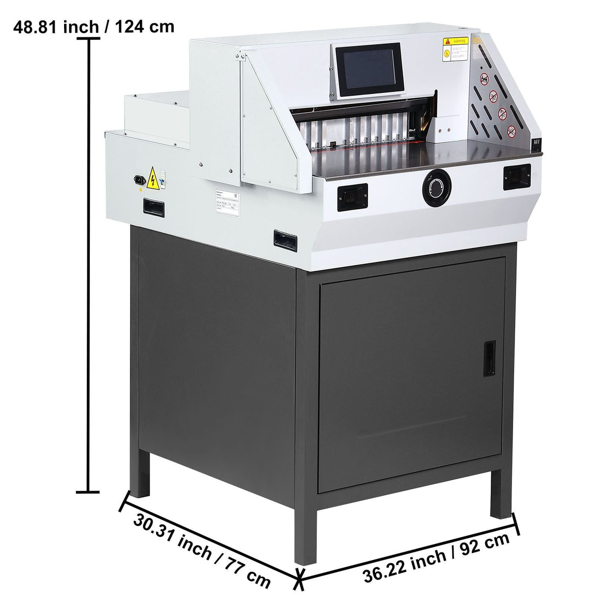 Electric Paper Cutter, Heavy Duty Paper Trimmer 19" /482.6mm Cutting Width, 3.14"/80mm Cutting Thickness, Electric Paper Cutting Machine with 7" Touchscreen Numerical Control Function