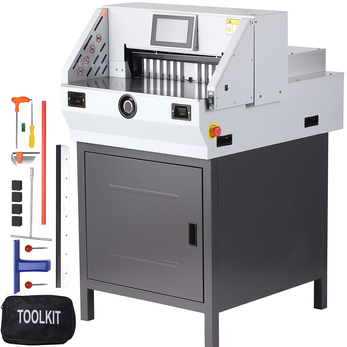 Electric Paper Cutter, Heavy Duty Paper Trimmer 19" /482.6mm Cutting Width, 3.14"/80mm Cutting Thickness, Electric Paper Cutting Machine with 7" Touchscreen Numerical Control Function